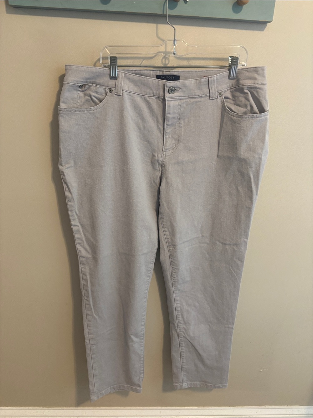 Talbots Boyfriend Jeans Womens Plus Size 16W Gray Denim Ankle Flawless Stretch